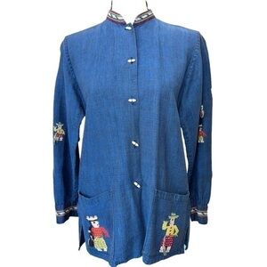 Embroidered/needle point Peruvian type shacket